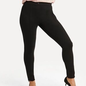 Betabrand Womens XS Black Ponte Knit Ankle Zip Career Dress Pants Stretchy